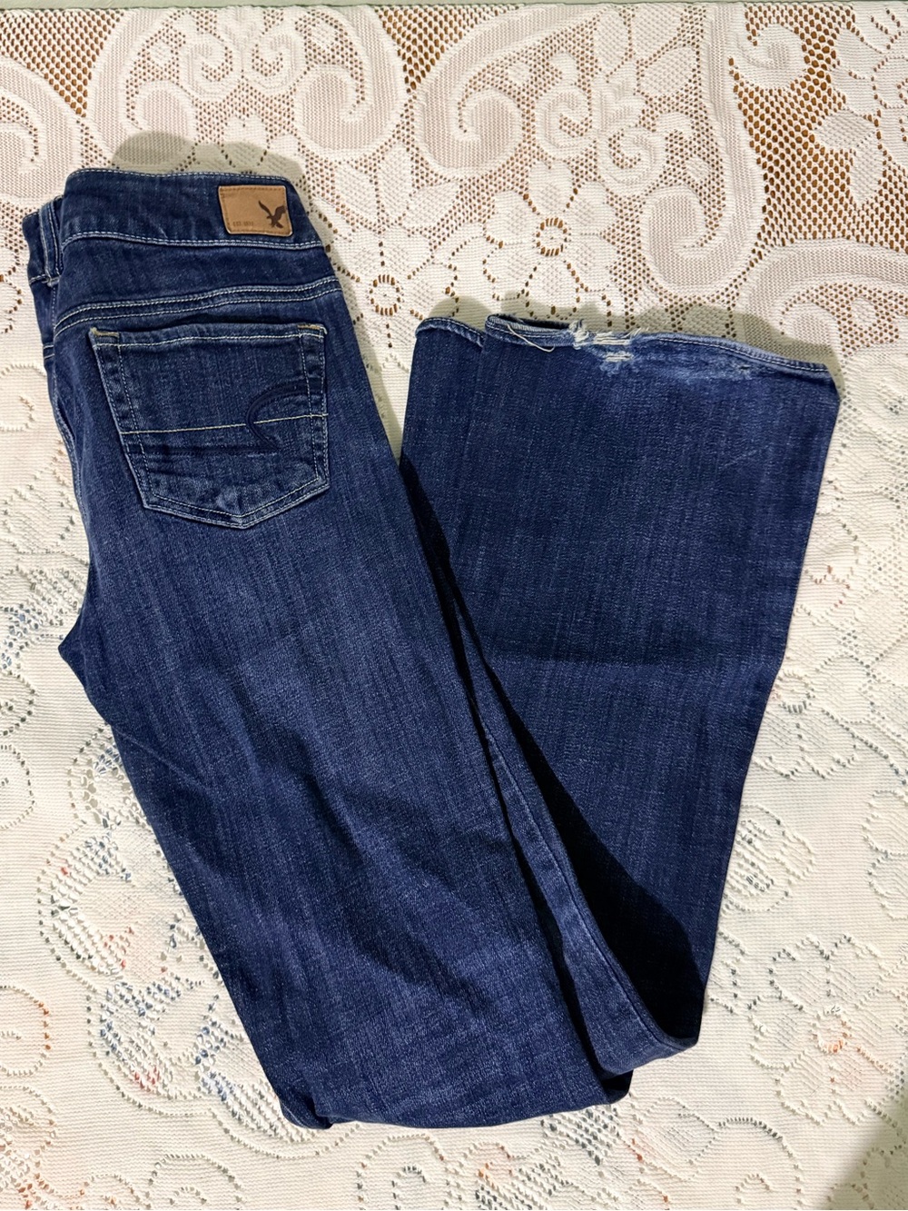 American Eagle Outfitters Dark Blue Bootcut Jeans-4 Long